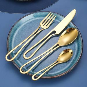 Royal Look <b>Gold</b> <b>Mirror</b> Polished Restaurant Wedding Cutlery Set Inexpensive Reusable Hot Sale Handmade Popular Western Cutlery - Product Image 4