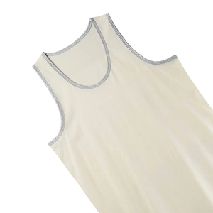Camiseta sin Mangas para Hombre, Color Crema, Cuello Redondo, Tejida, Color Sólido, Estilo Casual, Diseño de Tendencia 2026 - Product Image 5