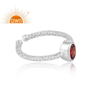 แหวนพลอยโกเมนปรับได้ทำจากเงินแท้ปรับได้เครื่องประดับตามต้องการ - Product Image 3