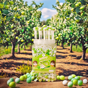 Dai Long Best Quality Apple Lollipop Tasty Sweet Soft Fruit <b>Candy</b> With Stick Flavorful Decorated Bottle Packaging - Product Image 1
