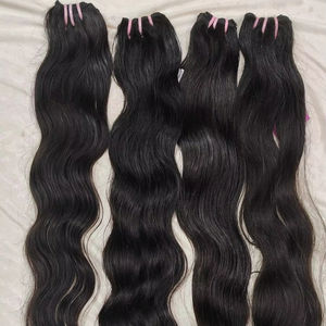 Cutícula virgen alineada 100g Paquetes de cabello humano ondulado sedoso Color claro Sin procesar Cabeza completa Vendedores de cabello crudo - Product Image 1