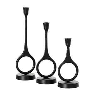 Nouveau design 2025 éclairage utiliser des bougeoirs décoratifs pour la maison avec finition enduite noire pour le décor de support de bougeoir de table - Product Image 1