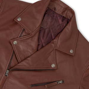 แจ็กเก็ตหนังแท้100% เข้ารูประบายอากาศได้ดีบุนวมมีซิปปกพับลง - Product Image 3