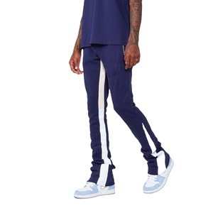 Pantalon de survêtement évasé pour hommes personnalisé en gros pour l'hiver automne 2023 pantalon de survêtement évasé ample taille moyenne tissu à motif empilé - Product Image 1