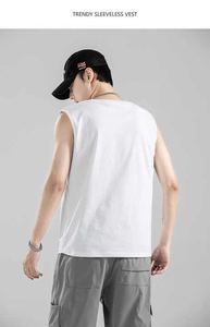 Camiseta sin mangas de verano Unisex para hombre y mujer, chaleco personalizado para gimnasio, algodón tejido transpirable para viajes informales, 100% algodón - Product Image 4