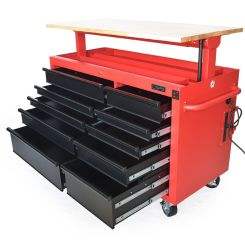 Armoire à outils de garage d'atelier à 10 tiroirs en acier inoxydable au meilleur prix boîte à outils roulante de 142cm de hauteur pour mécanique personnalisable OEM - Product Image 4