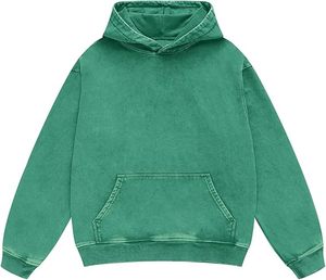 Sudadera con Capucha para Hombre, de Invierno, Gruesa, de Algodón y Felpa, Lavada con Ácido, con Impresión Digital, Ecológica y Transpirable - Product Image 2