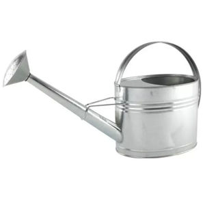 Arrosoir à fleurs galvanisé argenté de taille moyenne, fait à la main, bidon d'eau en étain de taille personnalisée pour le jardin - Product Image 6