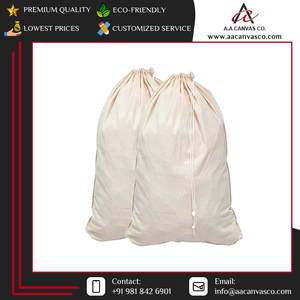 Premium Quality Modern Style Cream Color Reusable Cotton <b>Canvas</b> Shopping <b>Drawstring</b> <b>Bags</b> for Wholesale Purchasers from India - Product Image 6
