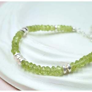AAA+ 925 Sterling <b>Silver</b> <b>Bracelet</b> with Peridot Crystal Elegant <b>Bangles</b> for Women - Product Image 5