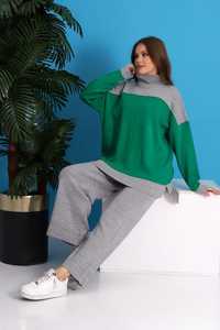 Conjunto de Dos Piezas de Punto de Alta Calidad para Mujer, Pantalones de Pierna Ancha Casuales de Cintura Alta, Suéter de Punto para Otoño e Invierno - Product Image 5