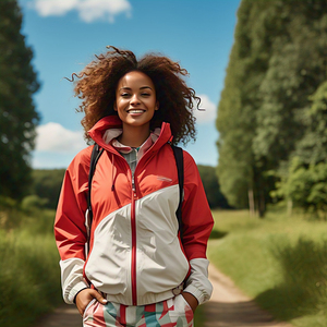 Chaqueta de lluvia cortavientos de satén acolchado para mujer, ropa de calle informal impermeable con capucha para senderismo - Product Image 3