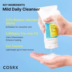 COSRX Low pH Good Morning Gel Cleanser Daily Limpiador facial Suave para pieles sensibles Cuidado DE LA PIEL coreana - Product Image 5