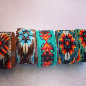 Boho Vintage Style Seed <b>Beads</b> Embroidery <b>Bracelet</b> Elegant Beaded Bangles for Gift - Product Image 2