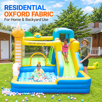 Château gonflable pour usage domestique avec toboggan et piscine à balles, tissu Oxford 420D+840D pour enfants, intérieur et extérieur
