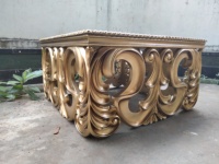 Table basse classique de luxe en bois de mahogany massif sculpté, style français moderne, avec plateau en marbre, marque Tain, meubles pour salon