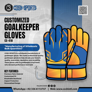 Blue and Orange Negative Cut Goalkeeper <b>Gloves</b> with 3D <b>Silicone</b> Injected Punch Zone Design and High-Grip Latex Palm - Product Image 6