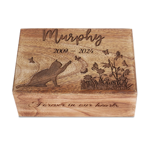 Urna Funeraria de Madera de Mango Estilo Americano con Foto Grabada para Cenizas de Perros y Gatos, Recuerdo Hecho a Mano - Product Image 5