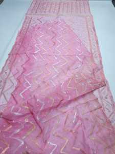 Exclusif Rose Deshi Dhakai Jamdani Sharee Qualité Export pour les Femmes JAMDANI FABRIC ROUGE VERT Doré Bleu Ciel du Bangladesh - Product Image 4