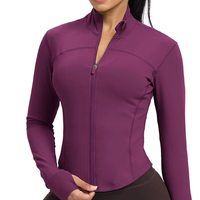 Hauts de yoga confortables en polyester, veste zippée intégrale pour femmes, vêtements de sport, hauts ajustés extensibles dans les quatre sens