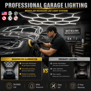 Kit di illuminazione a LED esagonale SUEZ fai-da-te per garage, illuminazione a soffitto a nido d'ape senza ombre per officine di detailing <span class=keywords><strong>auto</strong></span>, palestre, showroom, vendita all'ingrosso - Product Image 5