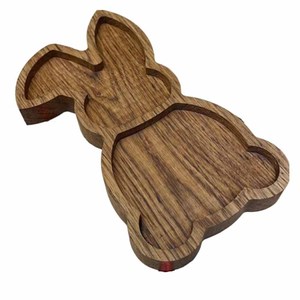 Shallow Bunny Candy Dish Color natural de madera para acentuar su mesa o mostrador para dejar caer el blues de invierno y dar la bienvenida a la Pascua - Product Image 6