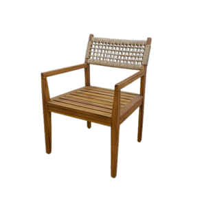 SILLA COMEDOR MADERA TECA CON CUERDA HECHO A MANO INDONESIA - Product Image 1
