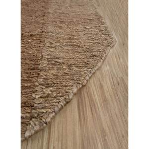 พรมทอมือสีเบจและสีน้ำตาล ทำจากปอกระเจาและป่าน รูปทรงสี่เหลี่ยมผืนผ้า สีพื้น สำหรับบ้านและทางเดิน ห้องนั่งเล่น-PKJT-41 - Product Image 4