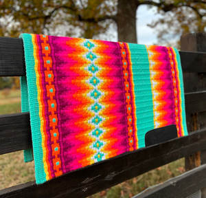 Western Show Horse Saddle Blanket Diseño de Nueva Zelanda Manta de sillín de lana hecha a mano Top Wool Saddle Pad Size - Product Image 3