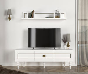 Unité de télévision exclusive de luxe, moderne, en bois blanc, panneau écarlate en aggloméré, meilleure vente pour la maison de la ferme, le bureau et la vie - Product Image 1