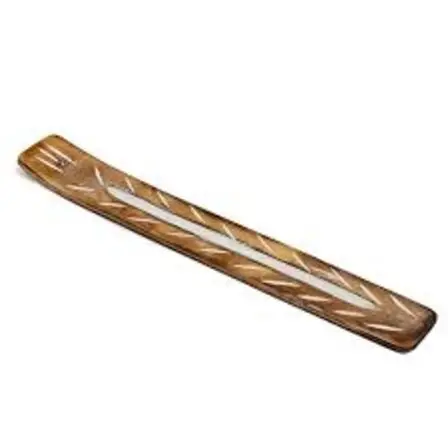 Hochwertiger Räucher stäbchen halter aus Messing mit Weihrauch halter auf Holz basis für Yoga-Meditation