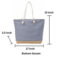 Sac fourre-tout en tissu de coton écologique de haute qualité 360 GSM avec logo personnalisable, 17x15 pouces, expédition immédiate, poignée en corde de coton