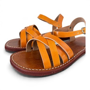 Zapatos de Verano Casuales para Mujer, con Parte Superior de Cuero Genuino, Tira en T Trenzada, Hebilla Plana y Punta Abierta - Product Image 3