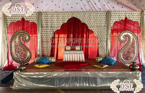 Fondo de escenario para eventos, hermoso escenario de boda, cortinas coloridas, Punjabi, preboda, impresionante - Product Image 3