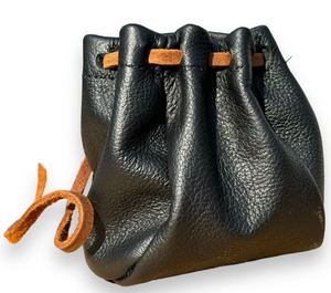 Pochette à monnaie M.AFZAL en cuir pleine fleur noir, motif léopard, fermeture à fermoir, petite pochette de camping, couleur personnalisable - Product Image 6