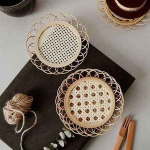 Eco Friendly Rattan <b>Coaster</b> <b>Set</b> Made From Natural Materials Perfect For Environmentally Conscious Homeowners And Decorators - Product Image 3