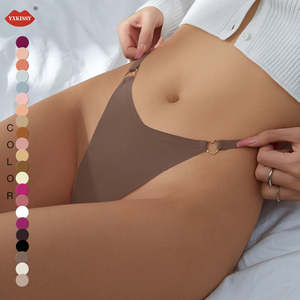 High Quality T Back Panties Ice Silk Soild Pattern Ladies Panties <b>Thongs</b> G-string Laser Cutting Seamless <b>Women's</b> <b>Underwear</b> - Product Image 2
