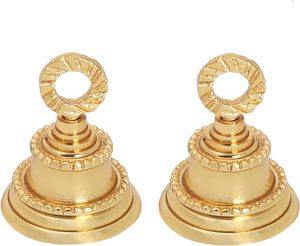 Campanas doradas de latón indio de 2 pulgadas, decoración de puerta de casa, carillones artesanales, decoraciones artesanales de vaca navideña para mascotas (10) impresión personalizada - Product Image 4