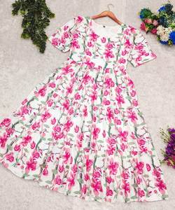 Hermoso Maxi con estampados de algodón suave puro y rico - Product Image 5