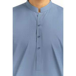 Kurta en coton pour homme KR-STY25-073 avec salwar kameez coupe classique pour les fêtes estivales - Product Image 3