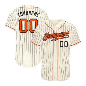 เสื้อเบสบอลแท้แบบสั่งทำพิเศษ ลายเส้นสีดำ สีส้ม-ดำ พรีเมียม ผ้าฝ้ายออร์แกนิค 100% ป้องกันแบคทีเรีย คอวี รุ่นอัลติเมท - Product Image 1