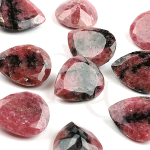 Rodonita peras pera cabujón piedra preciosa suelta Rosa opaca piedra al por mayor joyería de plata Fabricación de plata 8x10mm - Product Image 1