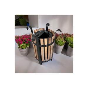 Cubo de basura de madera duradero para exteriores SGC10N Solución de almacenamiento práctica para uso en exteriores - Product Image 1