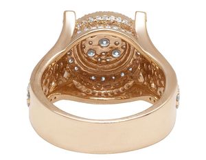 แหวนฮิปฮอปประดับเพชรโมอิสชุบโรสโกลด์สำหรับผู้ชายเครื่องประดับหรูหรา - Product Image 5