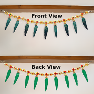 Divyakosh torans สำหรับประตูทางเข้าหลักใบ Toran | Toran สำหรับตกแต่งบ้าน/วัด, ใบสีเขียว bandhanwar ขนาด-38นิ้ว - Product Image 2