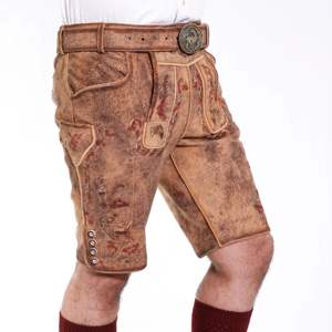 Pantalones cortos alemanes tradicionales Lederhosen de cuero bávaro bordados personalizados para Oktoberfest y celebraciones festivas - Product Image 5