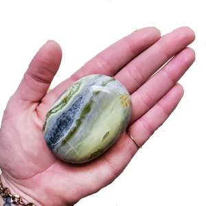Piedra de Palma serpentina de cristal Natural, piedra de cristal de ágata de cuarzo tallada para curar, hecha a mano, otras artesanías de cristal - Product Image 3
