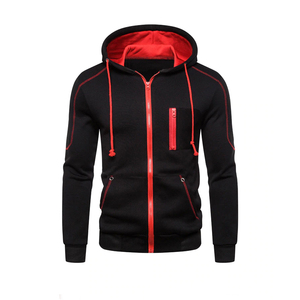Sudadera con capucha y cremallera de manga larga para hombre, estilo urbano, bordada con cuentas, informal, para otoño/invierno - Product Image 6