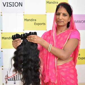 Venta al por mayor 100% Virgen ondulado cutícula alineada extensiones de cabello humano solo donante trenzado onda natural estilo de fabricación india - Product Image 3