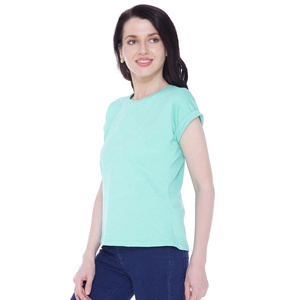 Camisetas de Moda Ecológicas 100% Algodón para Mujer, de Alta Calidad, Color Sólido, Manga Larga, Logotipo Personalizado, Casual, Talla XL, Baratas al por Mayor - Product Image 2